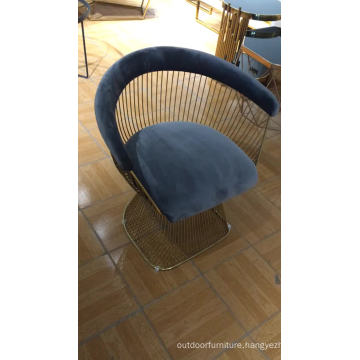 velvet fabric metal lounge chair